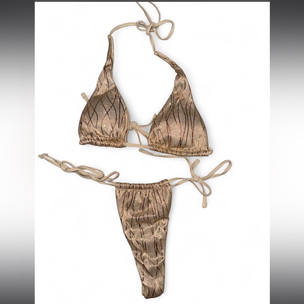 Gold Glitter Bikini Set